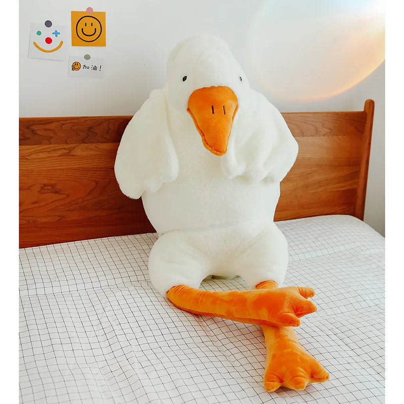Giant White Goose Plush Pillow 90-190 cm (35-75 in) Large Cuddly Throw Pillow Doll for Bed Sleep Birthday Gift