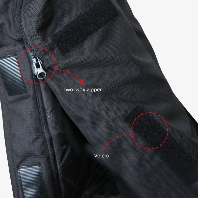 Winter Motorcycle Pants - Windproof Waterproof Biker Trousers with CE2 Knee Pads and Quick-Release (Unisex)