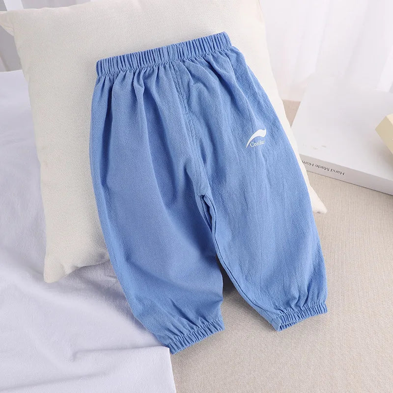 Kids Anti-Mosquito Cotton Bloomers - Lightweight Summer Air-Conditioning Pants for Boys & Girls, Ages 1-5