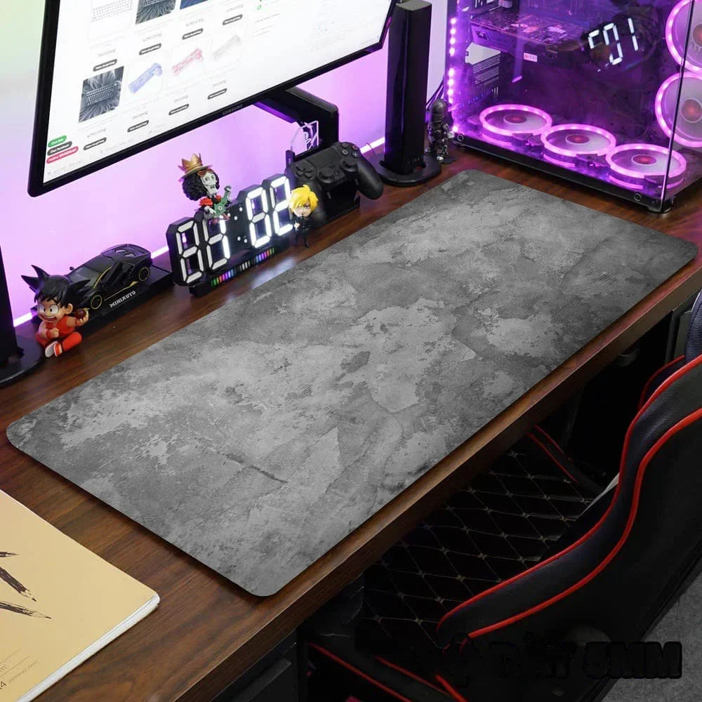 XXL Desk Mat 900x400mm (35.4 x 15.7 in) Overlocked Extended Gaming Mouse Pad, Grey
