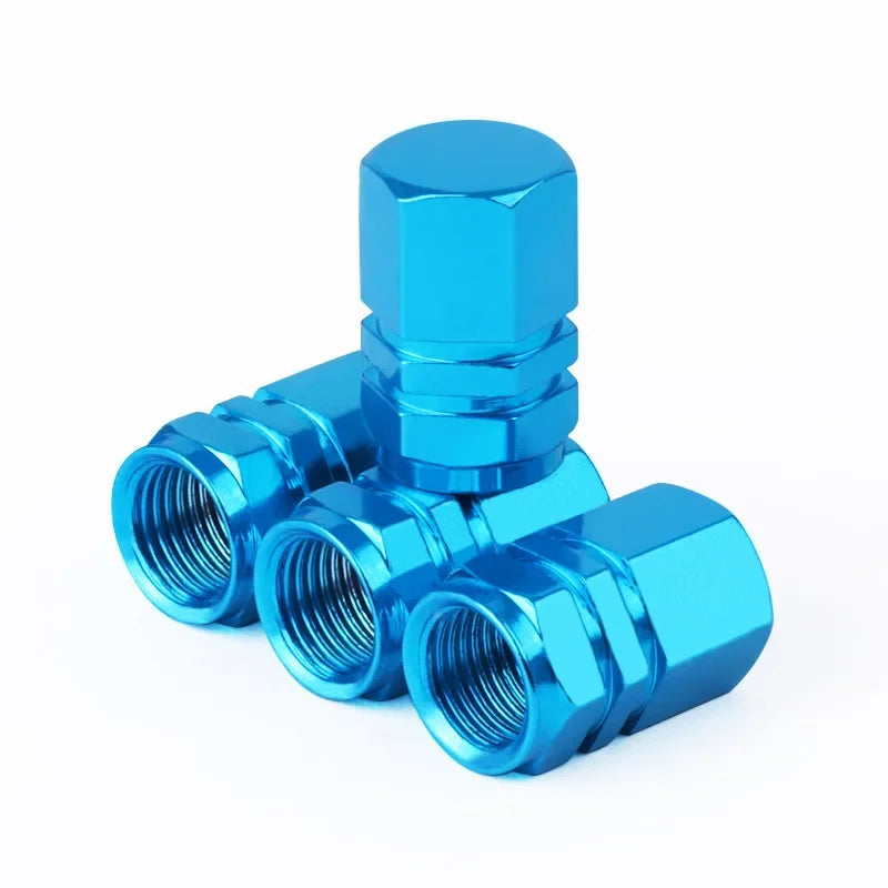 Aluminum Alloy Tire Valve Stem Caps — Dustproof Valve Caps for Car Motorcycle Bicycle (1.6 x 1.0 cm / 0.63 x 0.39 in)