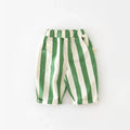 Unisex Toddler Striped Cotton Pants with Pockets – Elastic Waist Casual Kids Trousers
