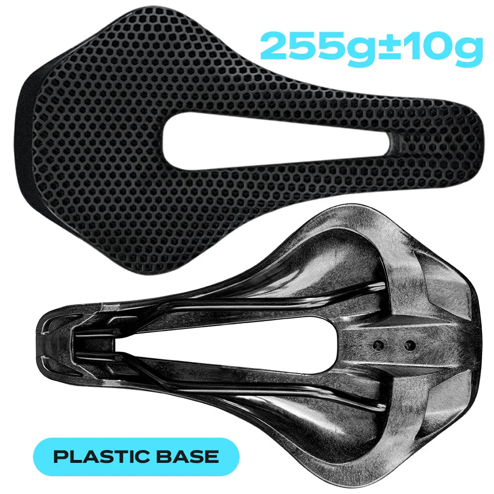 Full Carbon 3D-Printed Bike Saddle – Ultralight Breathable Honeycomb Road & MTB Seat
