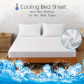 Cooling Fitted Sheet Waterproof Breathable Mattress Cover with 100% Cooling Nylon Top for Hot Sleepers