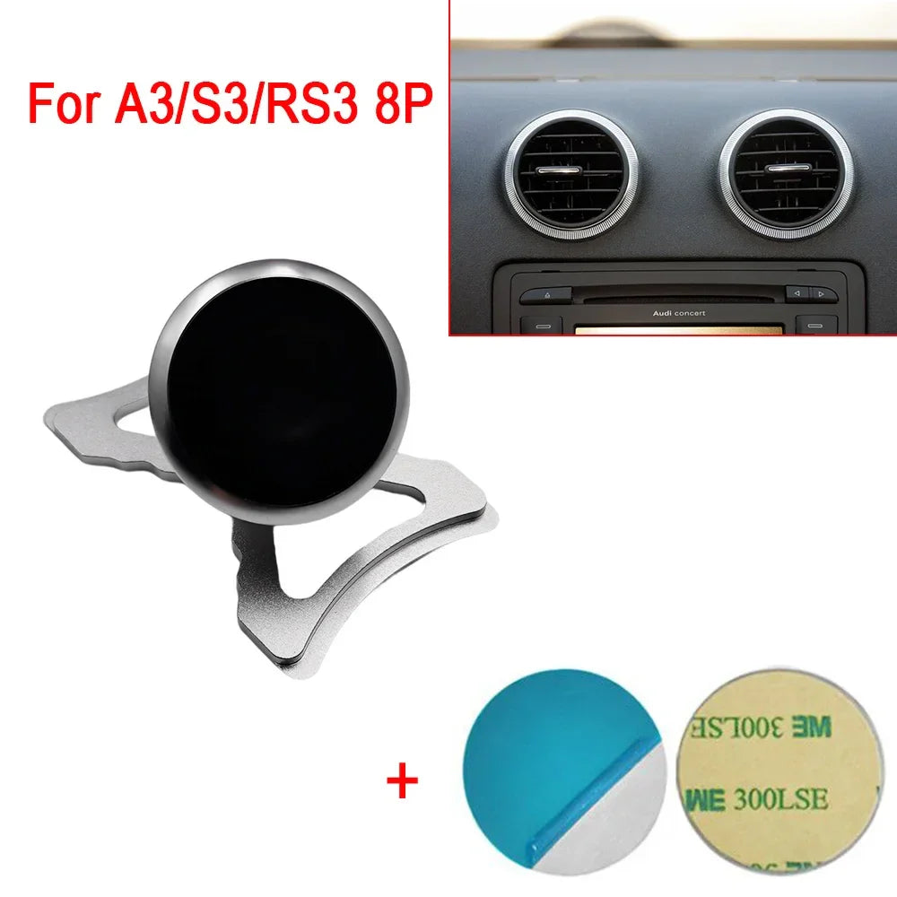 360° Adjustable Magnetic Car Phone Vent Holder — Clip Mount Mobile Phone Stand GPS Bracket