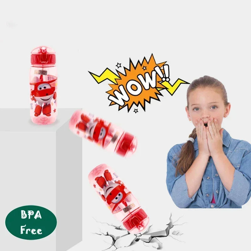 Kawaii Kids Water Bottle with Straw - BPA-Free Ceramic Cute Cartoon Drinkware