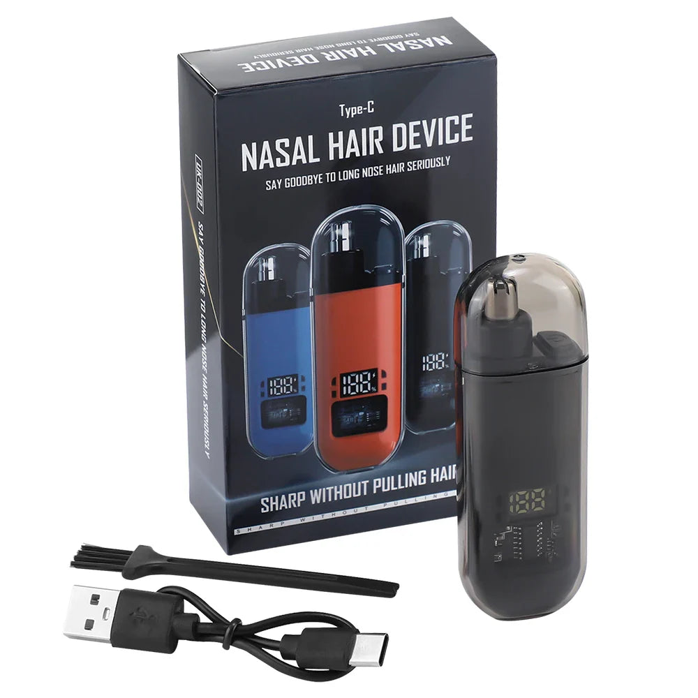 Rechargeable Electric Nose & Ear Hair Trimmer – USB-C Portable Waterproof Painless Groomer for Men & Women