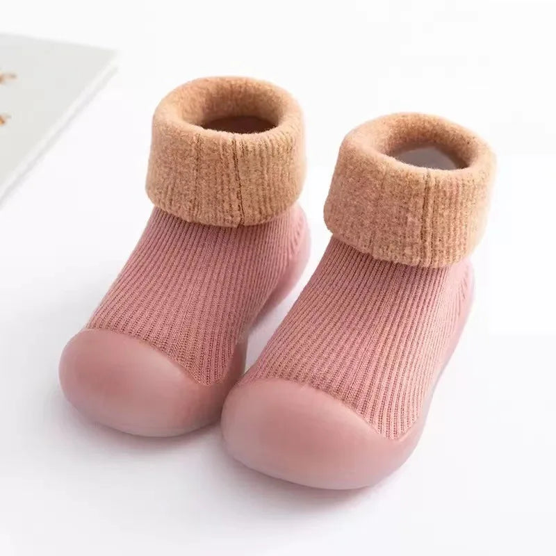 Warm Baby First Walker Shoes — Newborn to 4 Years Unisex Winter Slip-On Anti-Slip Rubber Sole