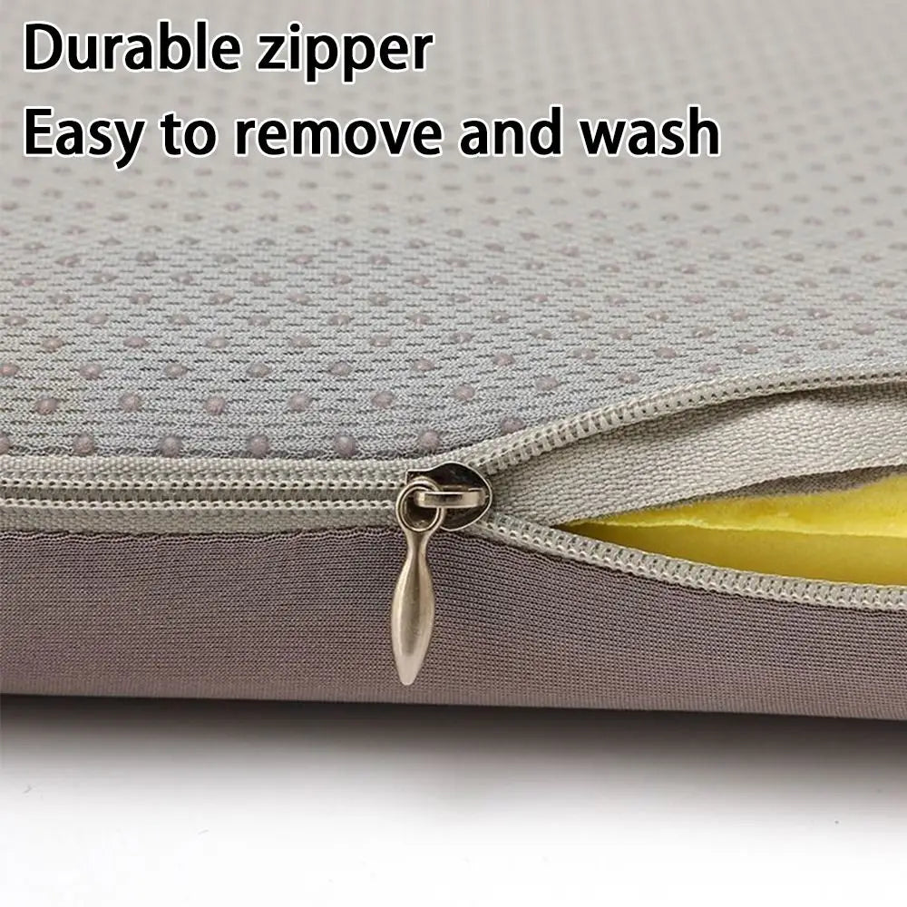 Memory Foam Seat Cushion for Office & Car – Breathable Polyester-Cotton Chair Pad, Removable Washable Cover – S 35x35x3cm (13.78x13.78x1.18in) / M 40x40x4cm (15.75x15.75x1.57in)