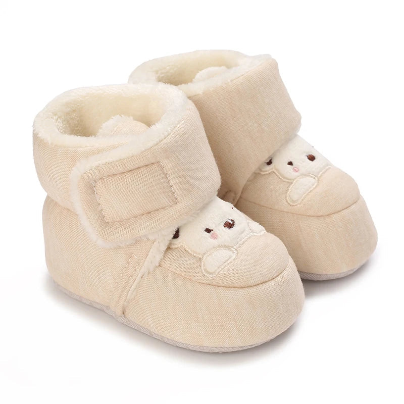 Winter Baby Boots Cartoon Soft-Sole Anti-Slip Warm Toddler Walking Booties for Boys & Girls