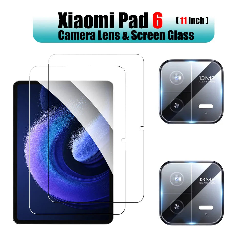 2-Pack Tempered Glass Screen Protector for 11.2-inch (28.4 cm) & 12.4-inch (31.5 cm) Tablets with 2 Camera Lens Covers