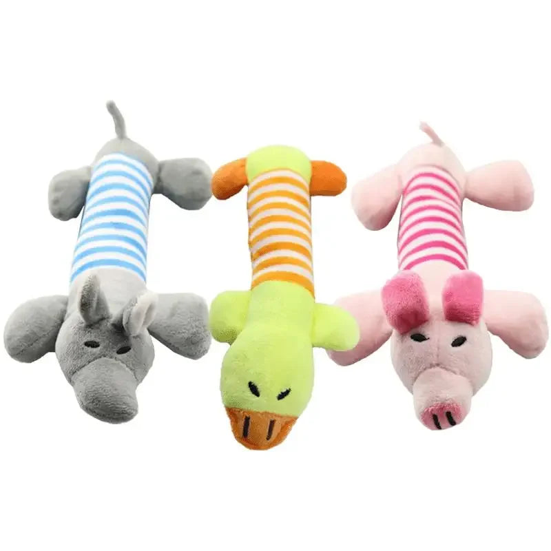 3-Pack No-Stuffing Plush Duck Dog Toy with Soft Squeaker – No-Mess Chew Toy for Puppies, Senior & Small Dogs
