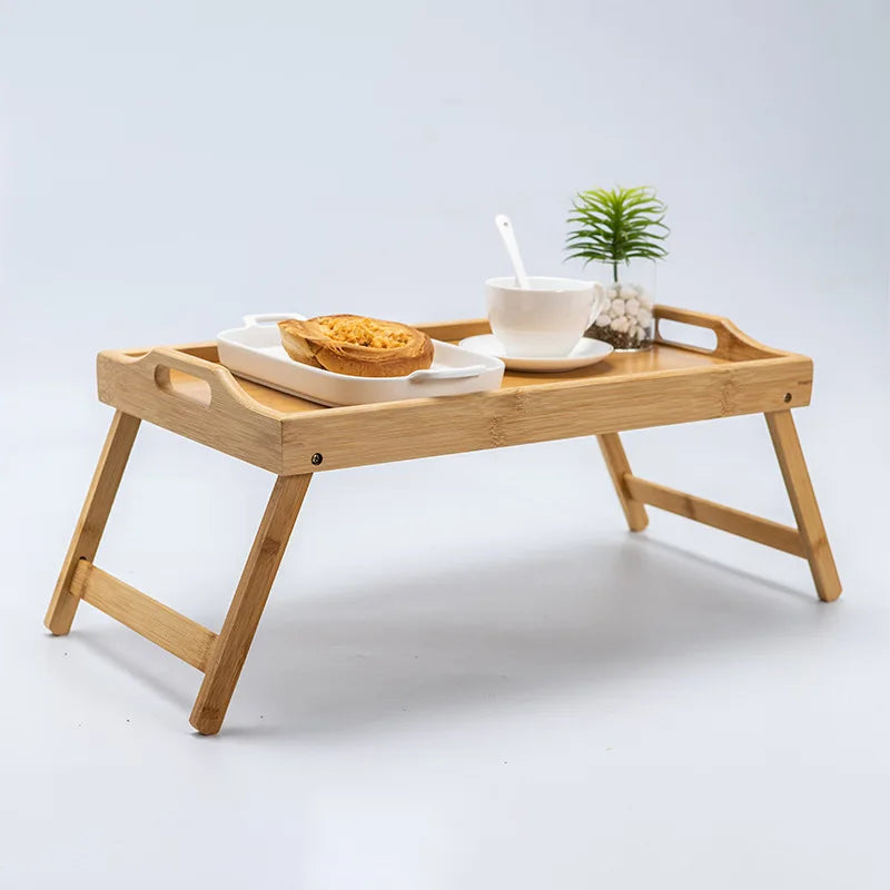 Bamboo Lap Desk with Folding Legs – Portable Bed Tray & Laptop Stand 50 x 30 cm (19.7 x 11.8 in)