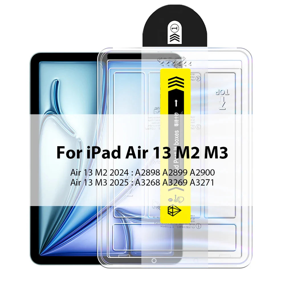 Tempered Glass Screen Protector for iPad Pro, Air & Mini — Fits 13-inch (33 cm), 12.9-inch (32.8 cm), 11-inch (27.9 cm), 10.9-inch (27.7 cm), 10.2-inch (25.9 cm), 8.3-inch (21.1 cm) — Anti-Fingerprint, Scratch-Resistant,
