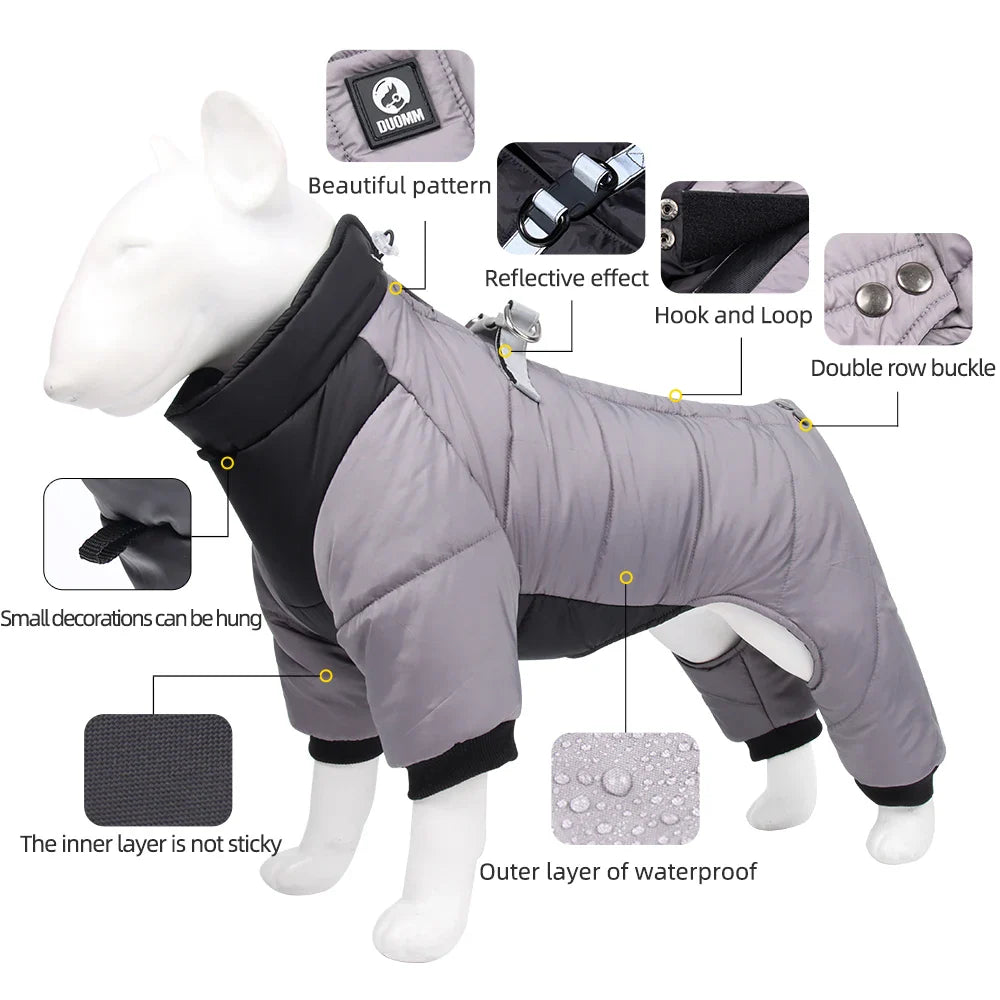 Waterproof Padded Winter Dog Jacket – Warm Thick Coat for Small & Medium Dogs (Chihuahua, French Bulldog, Pug)