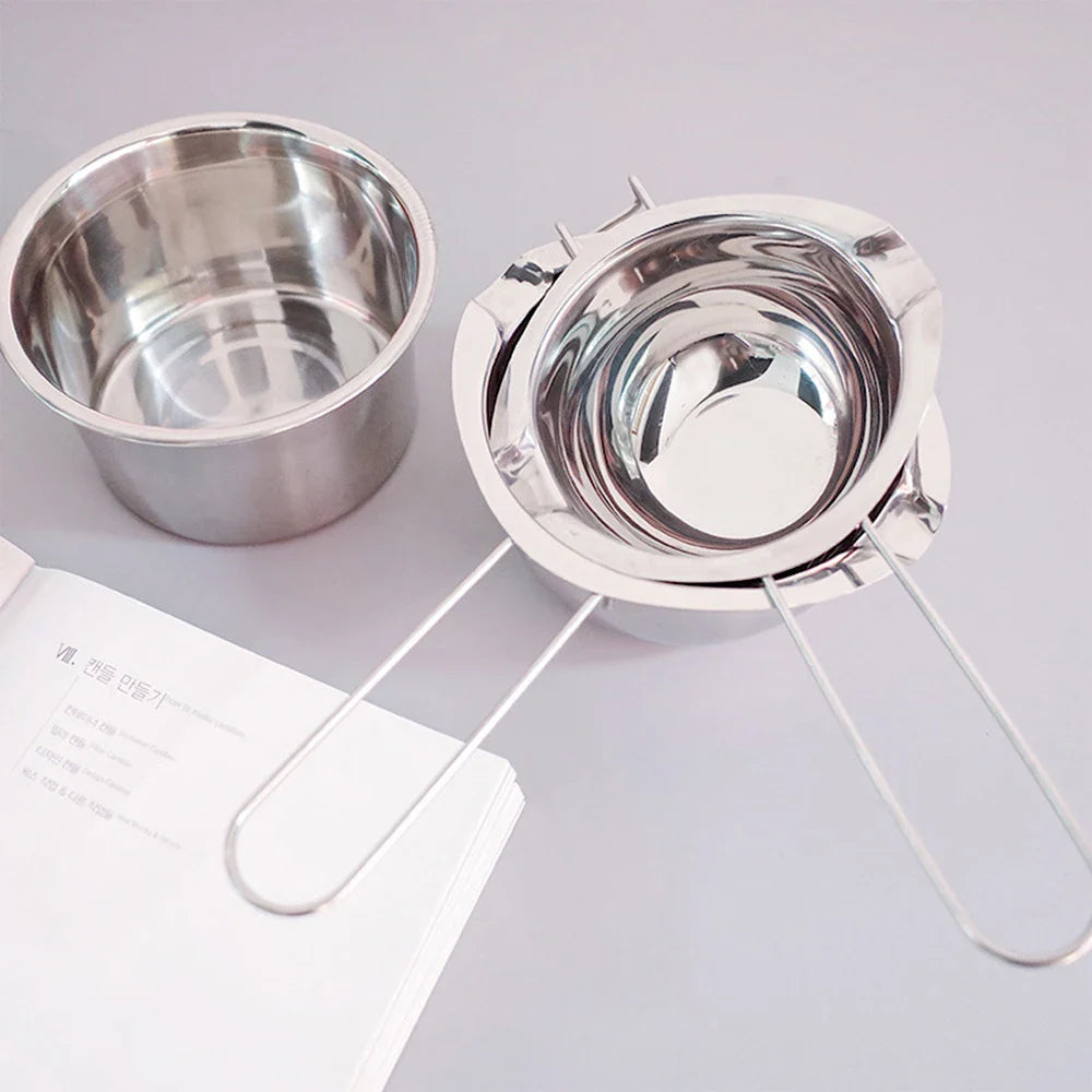 400/600ml Wax Melting Pot (13.5/20.3 fl oz) with Heat-Resistant Handle for Candle, Chocolate & Candy Melting