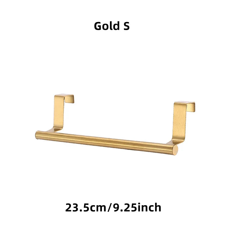 Over-Door Stainless Steel Towel Rack – Hanging Towel Bar for Bathroom & Kitchen Cabinets, 23.5 x 6.2 cm (9.25 x 2.44 in) or 36 x 6.2 cm (14.17 x 2.44 in), 1/2-Pack