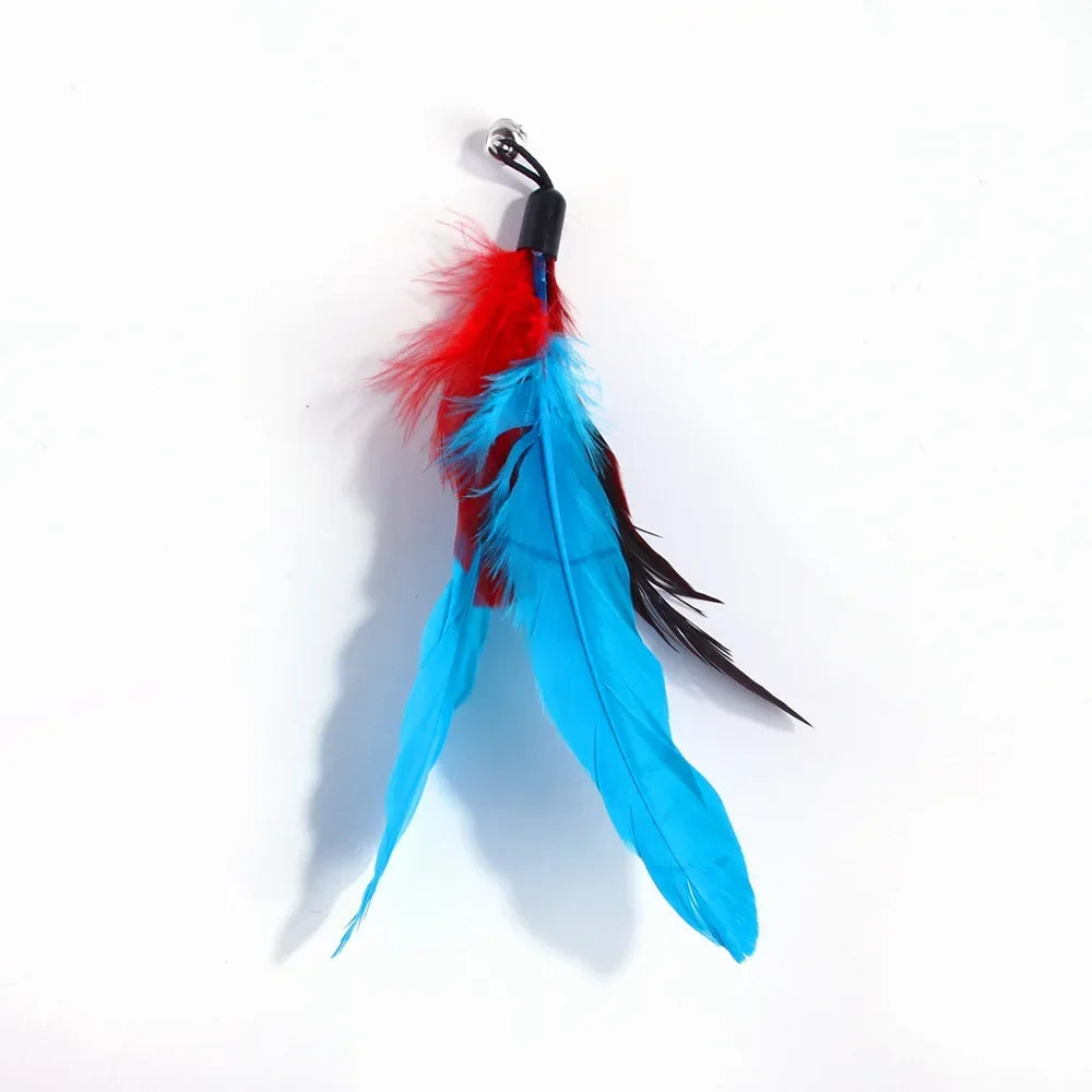 Interactive Cat Feather Toy Refill Kit – Feather Birds, Faux Worm & Foam Ball with Bell for Kittens