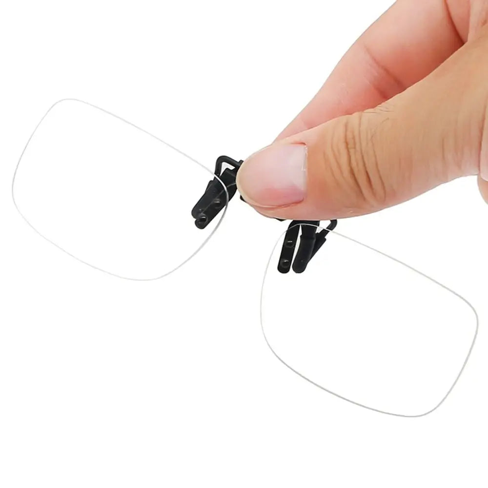 Flip-Up Clip-On Reading Glasses for Presbyopia, Rimless Ultra-Light Magnifiers +1.00 to +4.00