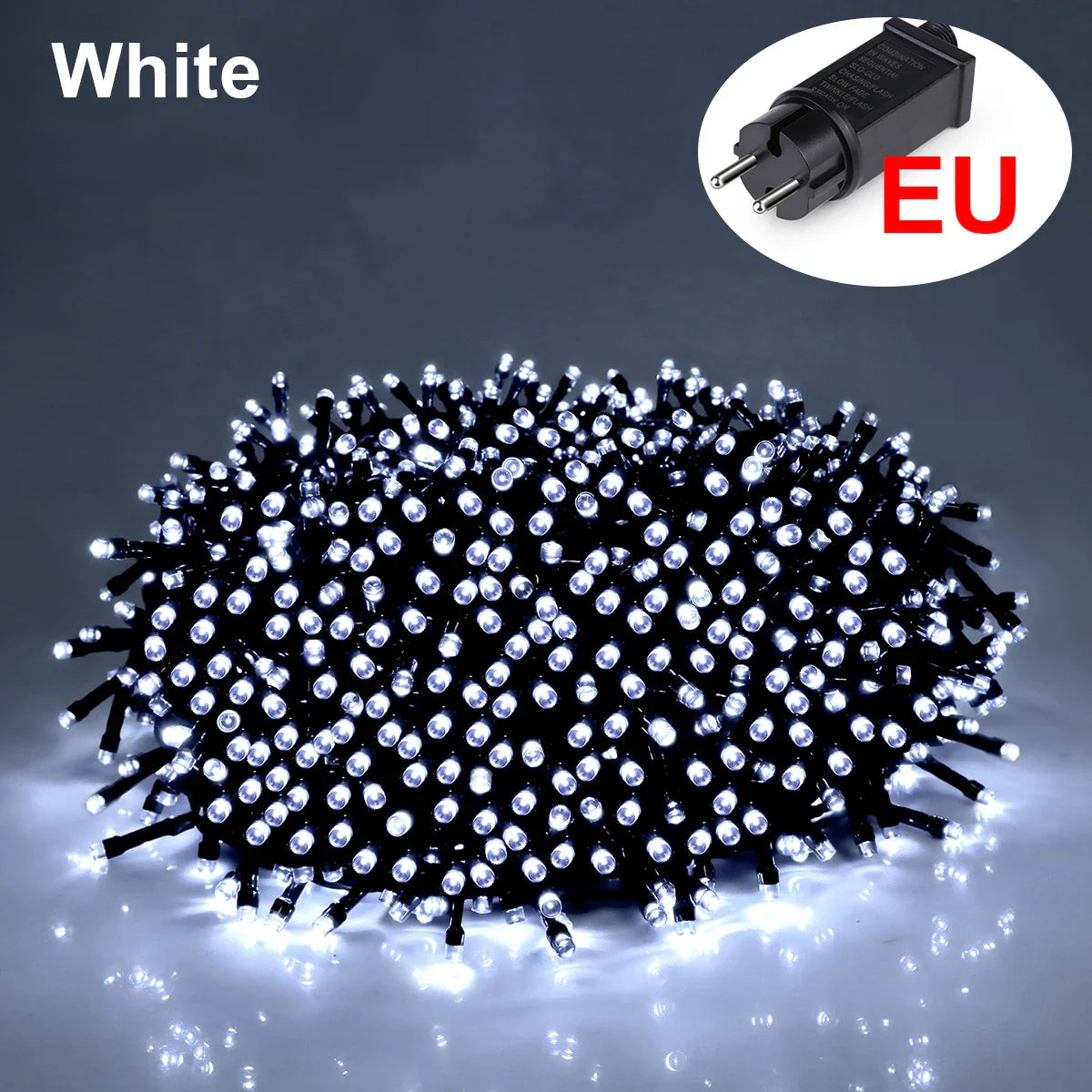 LED Christmas Fairy String Lights 10-100M (33-328 ft) IP65 Waterproof – 110V-220V EU/US Plug, Warm White/White/Multicolor, Dimmable