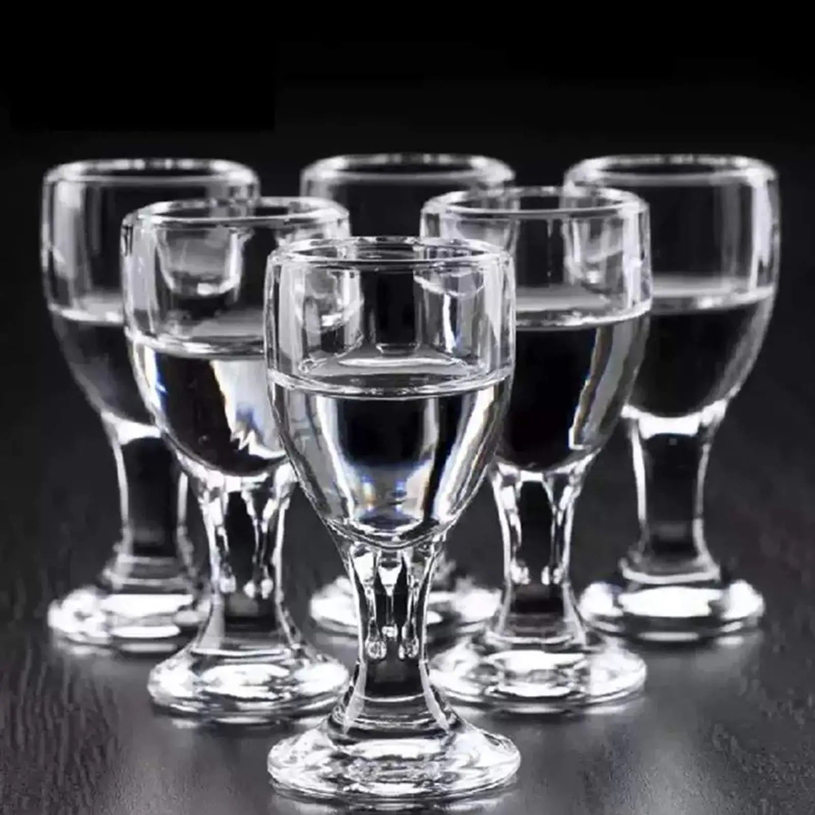6-Pack Mini Stemmed Shot Glasses Assorted 10/15/25 ml (0.34/0.51/0.85 oz) Clear Mini Wine Cups for Liquor, Sake & Parties