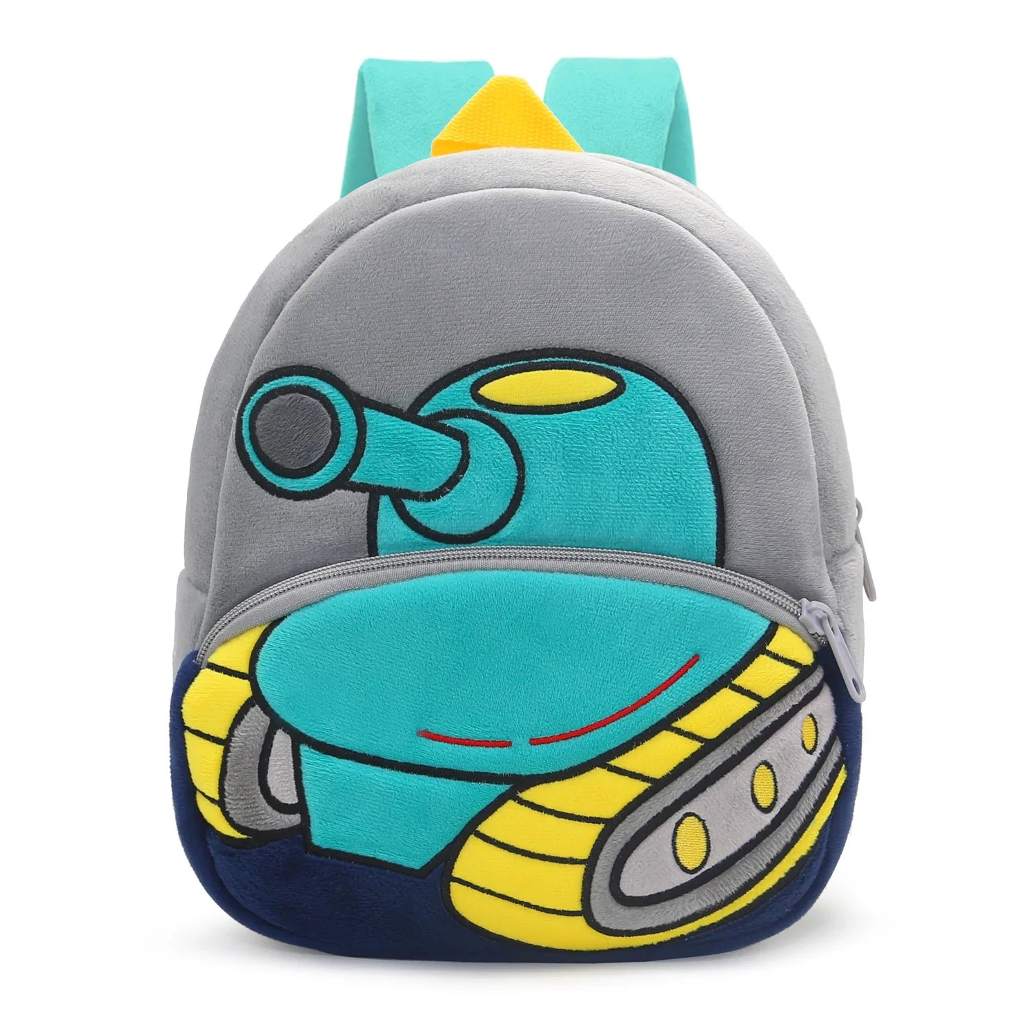 Excavator Plush Toddler Backpack for Ages 1-3, Cartoon Engineering Kids School Bag