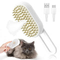 Rechargeable Steam-Spray Pet Grooming Comb — Foldable Dematting Brush & Hair Remover for Cats & Dogs