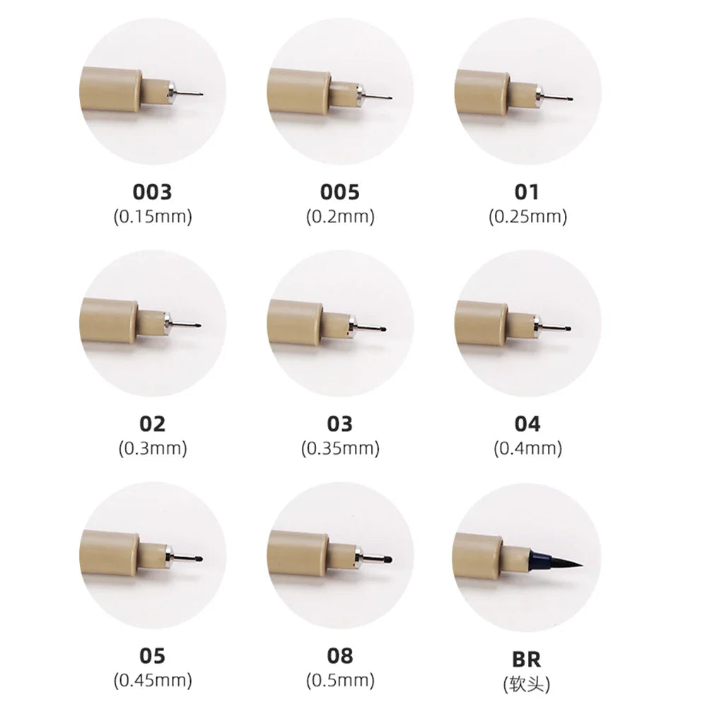 1pc Pigment Fineliner Pen — Waterproof Black Ink, Fine Tip Sketch & Drawing Marker