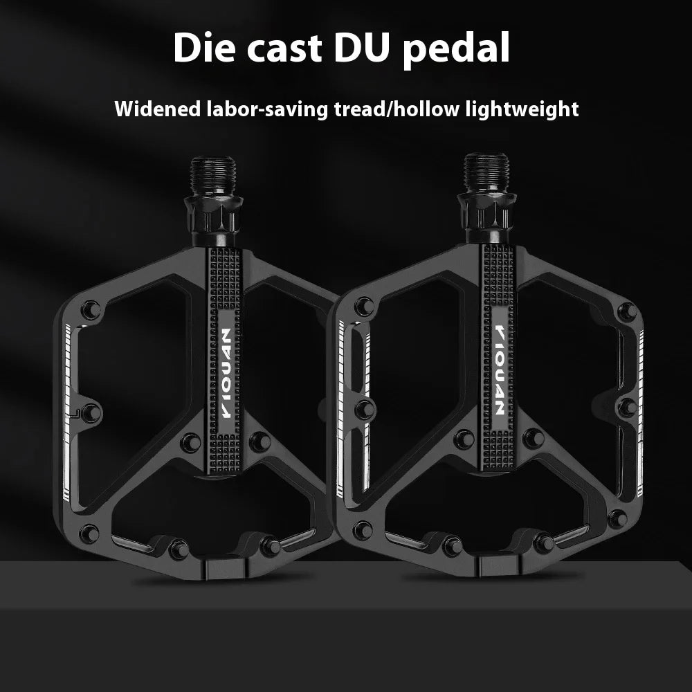 Aluminum Alloy Mountain & Road Bike Pedals – Ultralight Anti-Slip MTB Pedals with Double DU Bearings and Widened Pin Platform