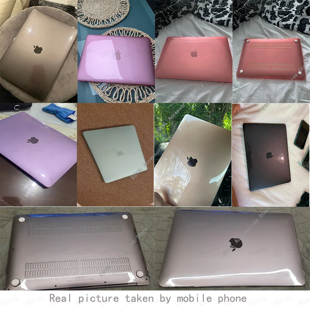 MacBook Hard Shell Protective Case – Fits Air 13-inch (33.0 cm) & 13.6-inch (34.5 cm), Air 15.3-inch (38.9 cm), Pro 14-inch (35.6 cm) & Pro 16.2-inch (41.1 cm) – Snap-On PVC Top & Bottom Cover