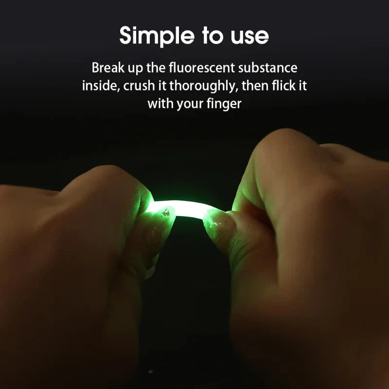 50/100-Pack Fluorescent Firefly Fishing Rod Lights – Glow Night Float Lights, Sizes 2.2–4.5mm (0.09–0.18 in)