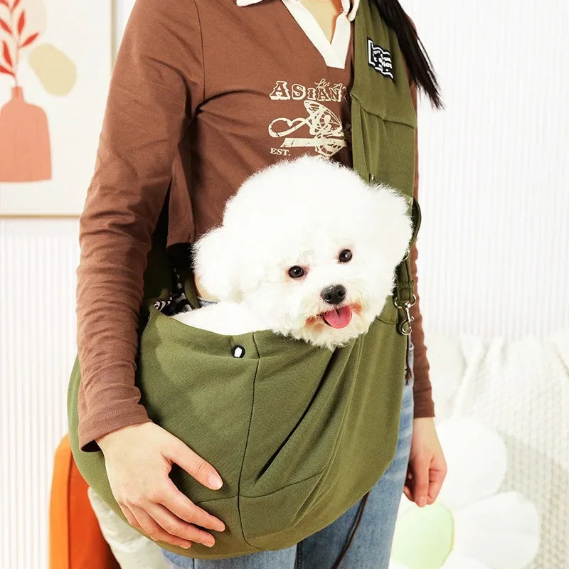 Pet Sling Carrier for Small Dogs & Cats – Crossbody Shoulder Bag, Portable Travel Puppy & Cat Carrier, Holds up to 7.5 kg (16.5 lb)