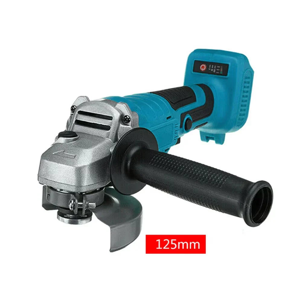 125mm (5 in) Brushless 18V Cordless Angle Grinder + 1/2 in Impact Wrench Combo Kit - 2x 15000mAh Batteries, Charger, LED