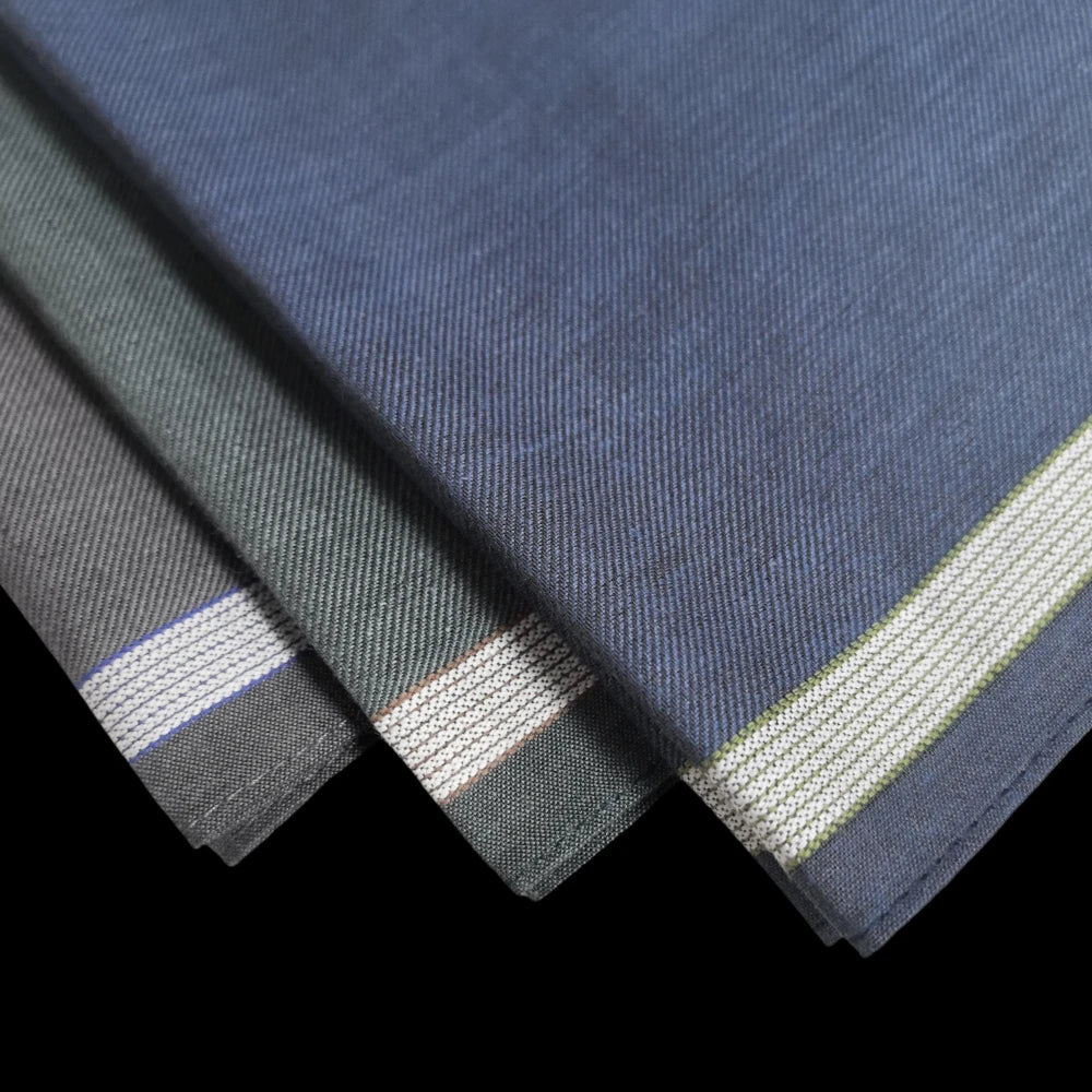 3-Pack Pure Cotton Satin Gentleman Handkerchiefs 43 cm (16.9 in) Soft Suit Pocket Squares