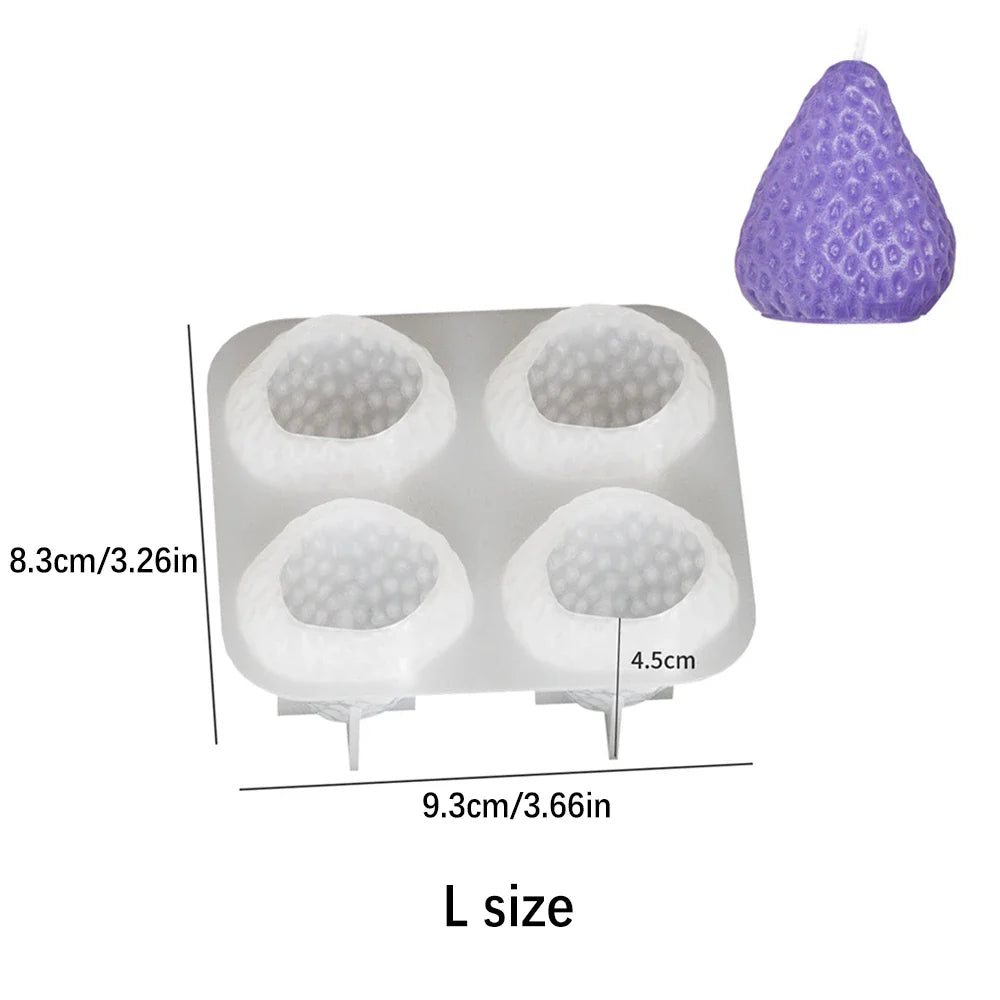 3D Strawberry Silicone Candle Mold - Cute Fruit DIY Candle Making Kit for Valentine's Day, Weddings & Home Decor