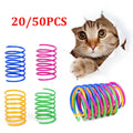 Colorful Bouncy Cat Spring Toys - Coil Plastic Cat Toy Packs (8/20/50 pcs) for Kittens & Small Pets