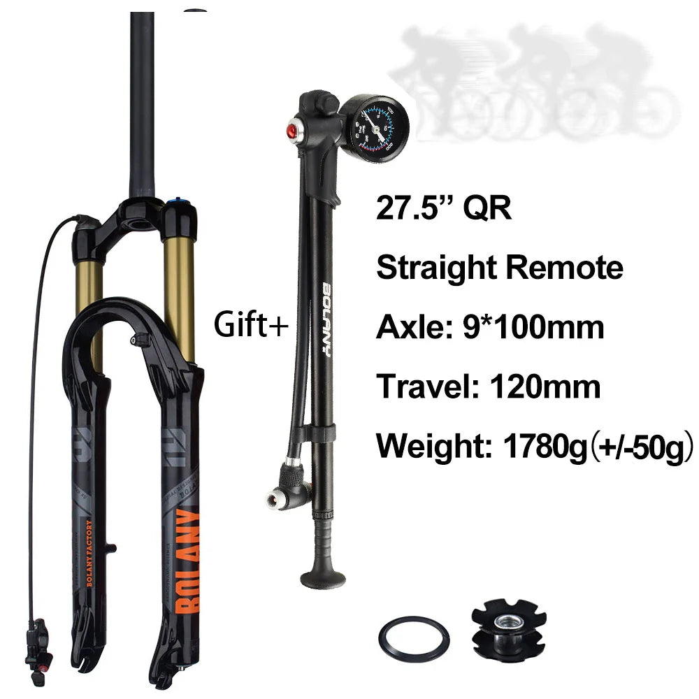 120mm (4.7in) Travel Mountain Bike Air Fork 27.5/29 in, 32mm (1.26in) Stanchion Magnesium Alloy Suspension - Orange