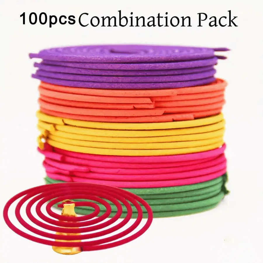 50-Pack Mixed Fragrance Spiral Incense Sticks – Lemon, Rose, Jasmine, Lavender & Orange, 3–4 Hour Burn