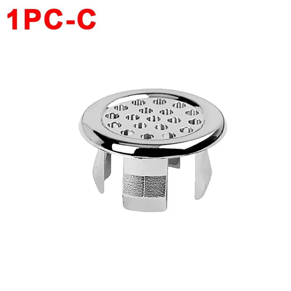 Sink Overflow Ring Cover 1/2/4-Pack Plastic Basin Overflow Hole Trim for Bathroom and Kitchen - Fits 22-24mm & 47-48mm Apertures