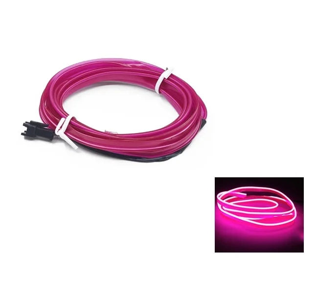 Car Interior LED EL Neon Strip - Flexible Ambient Auto Light for DIY 1/3/5/10M (3.3/9.8/16.4/32.8 ft)