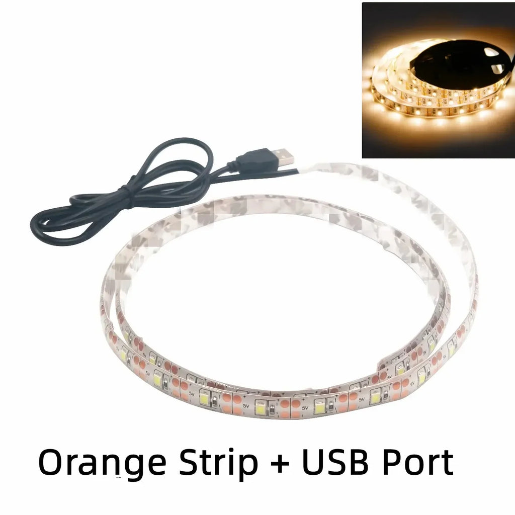 5V USB LED Strip Light Warm & Cool White 1m–5m (3.3–16.4 ft) Waterproof TV Backlight Flexible LED Tape