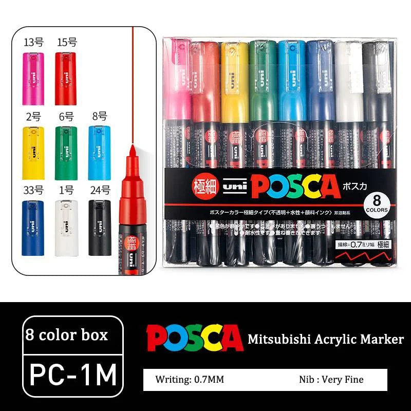 Acrylic Paint Marker Set – Waterproof Permanent Paint Pens for Fabric, Glass, Metal & Rock, Fine/Medium/Broad Tips, Assorted Color Packs