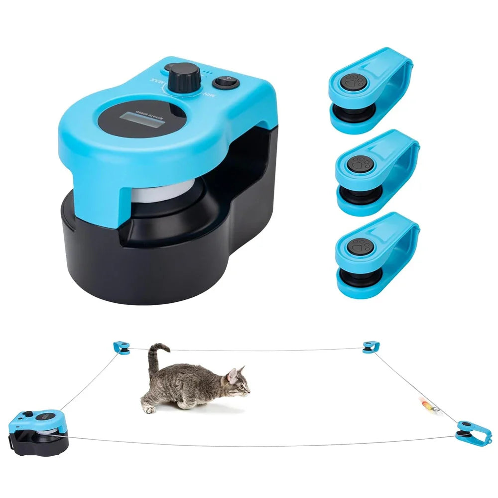 Interactive Cat Wheel Treadmill for Cats Adjustable Speed Indoor Exerciser Simulated Hunting Toy with Remote