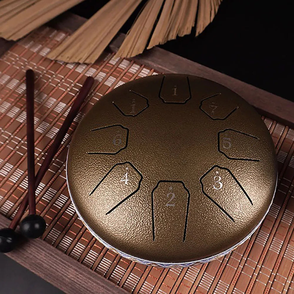 6-Inch (15 cm) 8-Tone Steel Tongue Drum – Mini Hand Pan for Meditation, Yoga & Kids, Portable Percussion Gift