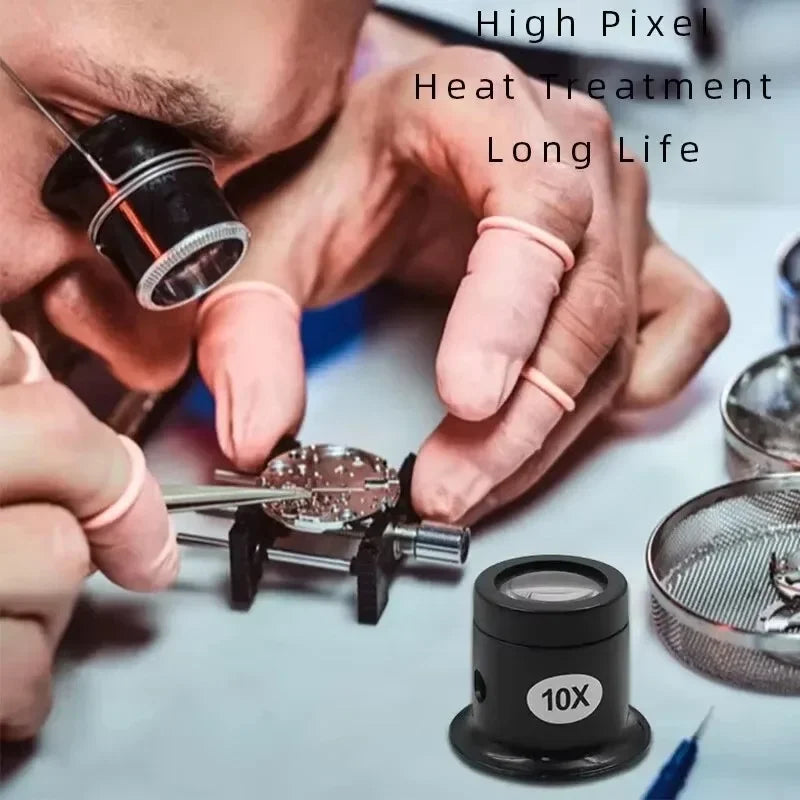 Watch Repair Magnifying Goggles 5-20X 4-Piece Set Jeweler Loupe for Precision Repair