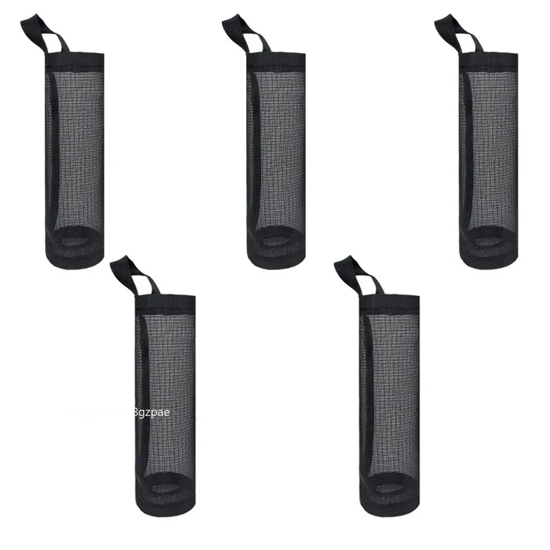 Wall-Mount Plastic Bag Holder Dispenser Hanging Kitchen Trash & Grocery Bag Organizer (1-5 Pack)