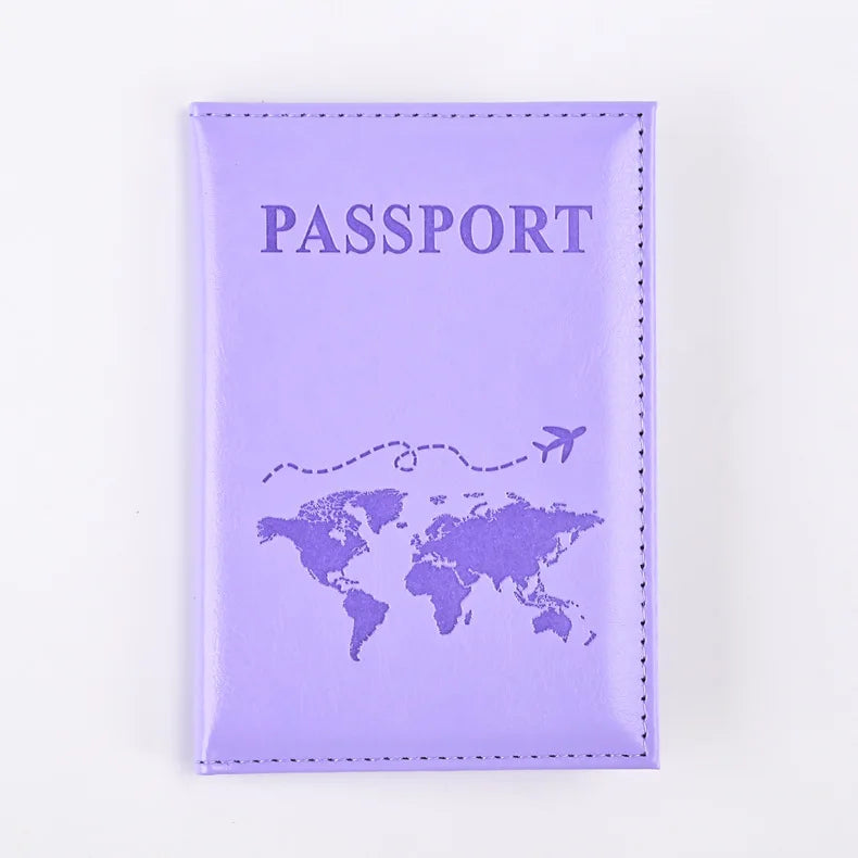 Colorful PU Passport Holder - Travel Passport Cover with ID & Card Slots