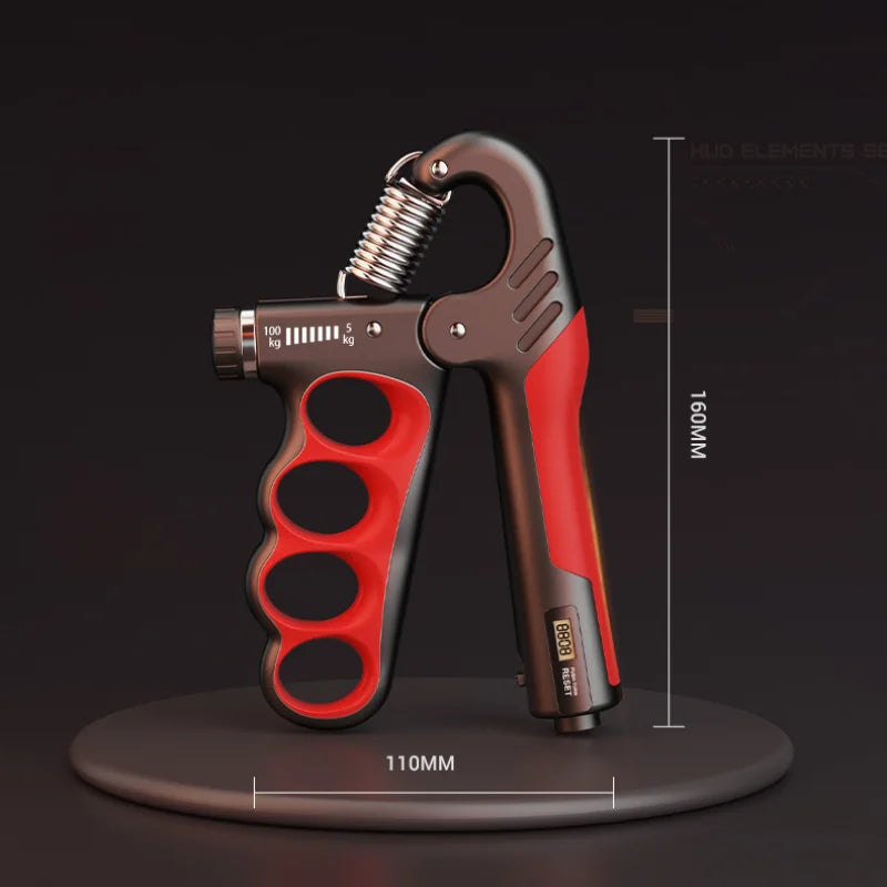 Adjustable 5-100kg Electronic Counting Hand Grip Strengthener for Wrist & Hand Rehab