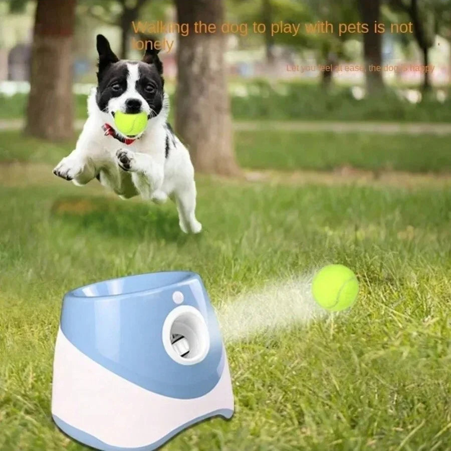 Automatic Dog Ball Launcher – Rechargeable USB Interactive Tennis Thrower, 5.8 cm Balls for Medium & Large Dogs
