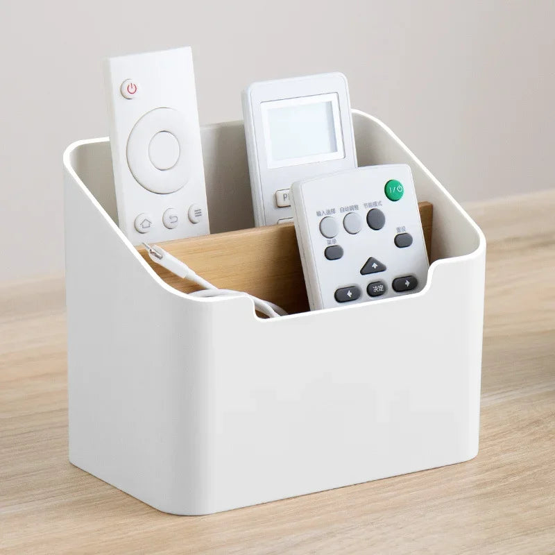 Multi-Function Remote & Cosmetic Organizer Box – TV/AC Remote, Tissue Holder, Desktop Storage (5.63 x 3.62 x 4.72 in / 14.3 x 9.2 x 12 cm)